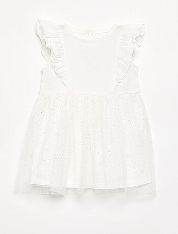 Vestido con bajo de tul brillante