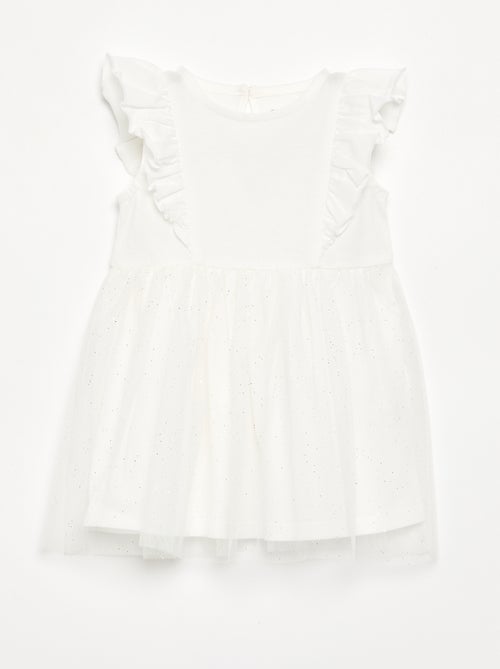 Vestido con bajo de tul brillante - Kiabi
