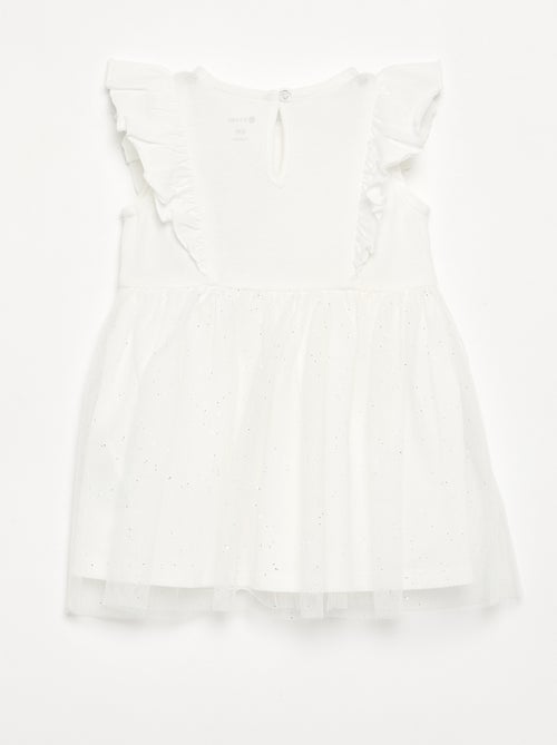 Vestido con bajo de tul brillante - Kiabi