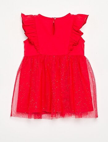 Vestido con bajo de tul brillante