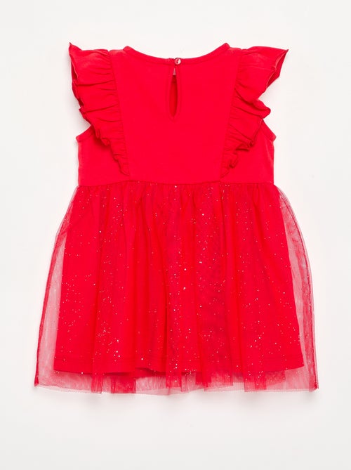 Vestido con bajo de tul brillante - Kiabi