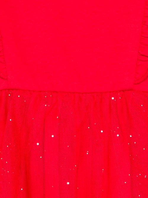 Vestido con bajo de tul brillante - Kiabi