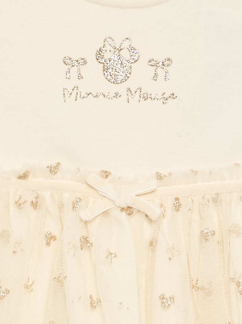 Vestido con bajo de tul 'Minnie' 'Disney' Blanco - Kiabi