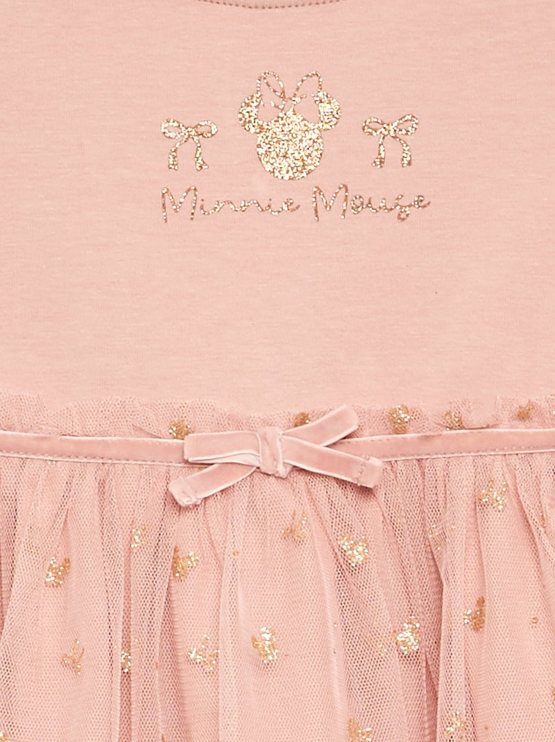 Vestido con bajo de tul 'Minnie' 'Disney' Rosa - Kiabi