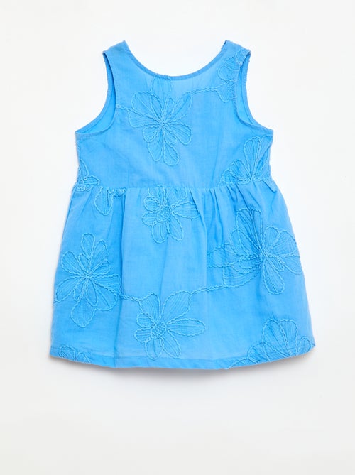 Vestido con bordados de flores - Kiabi
