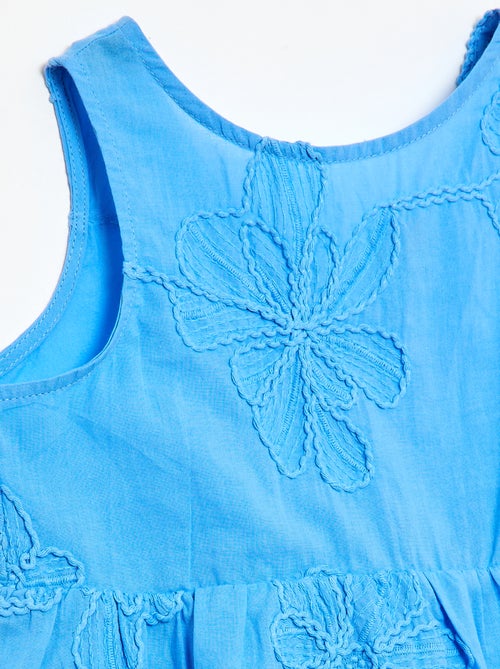 Vestido con bordados de flores - Kiabi