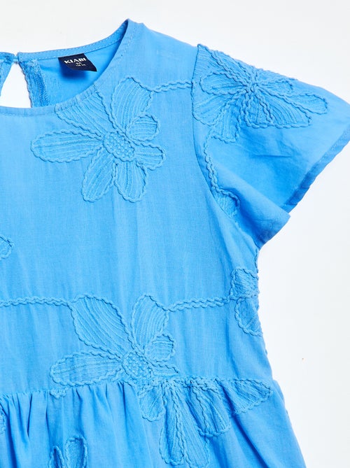 Vestido con bordados de flores fantasía - Kiabi