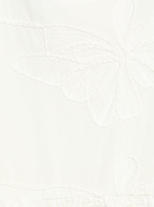 Vestido con bordados de flores fantasía - Kiabi