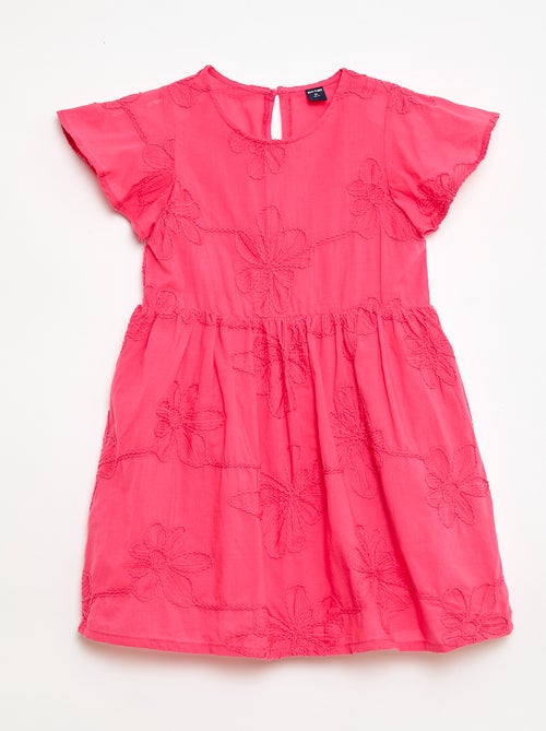 Vestido con bordados de flores fantasía - Kiabi