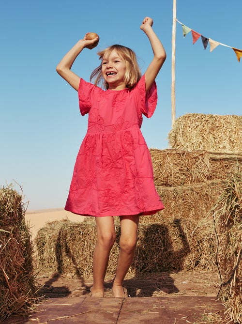 Vestido con bordados de flores fantasía - Kiabi