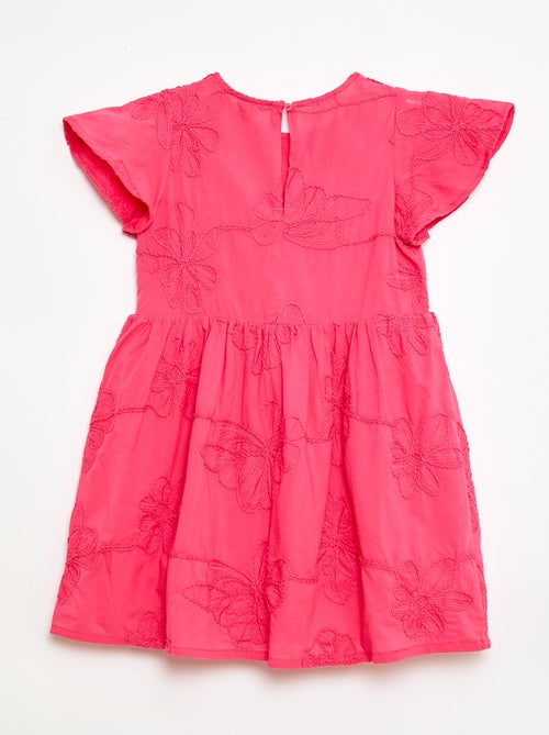 Vestido con bordados de flores fantasía - Kiabi