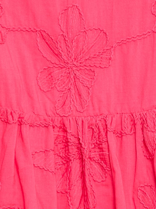 Vestido con bordados de flores fantasía - Kiabi