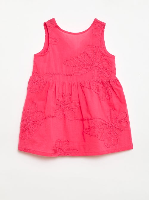 Vestido con bordados de flores - Kiabi