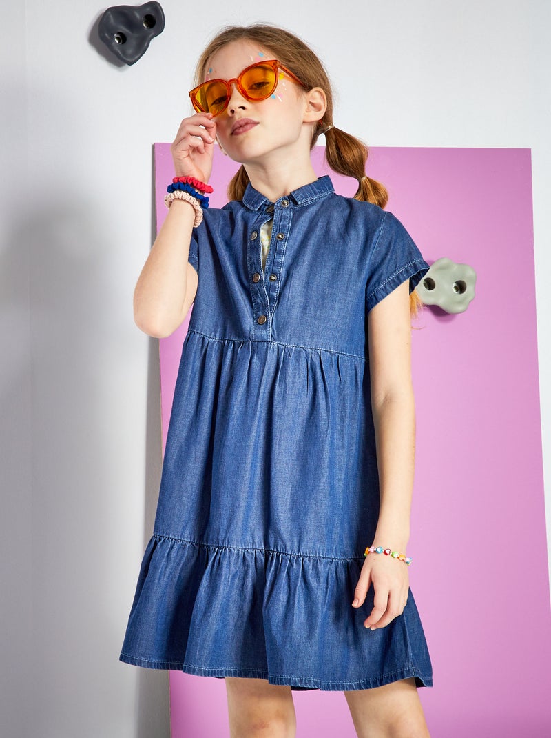 Vestido con capas AZUL - Kiabi