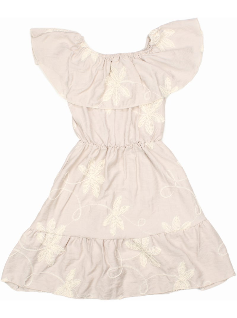 Vestido con cintura elástica - Kids Star Crema - Kiabi
