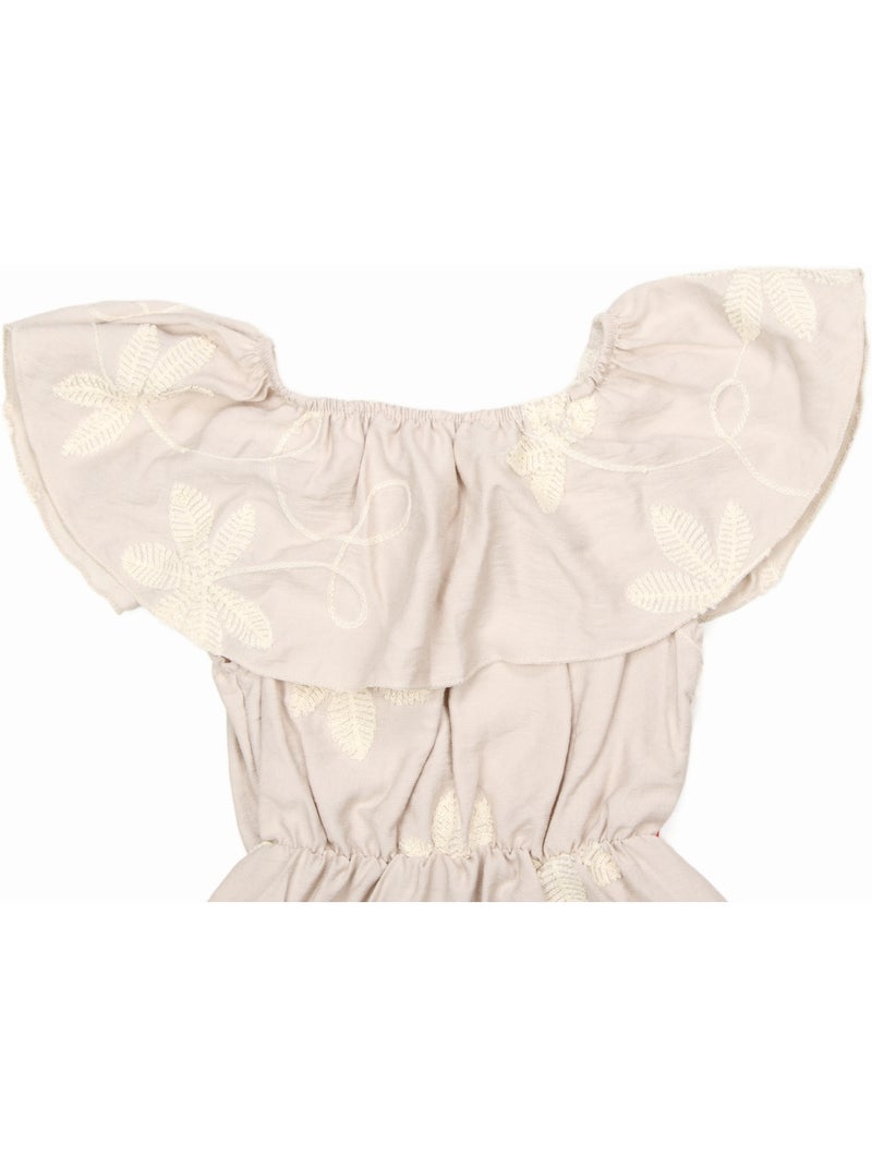 Vestido con cintura elástica - Kids Star Crema - Kiabi