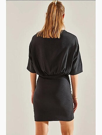 Vestido con cintura elástica y plisado en la parte delantera lucci