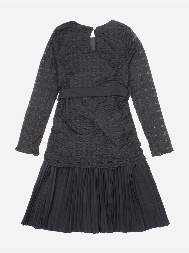 Vestido con cinturón - Kids Star Negro - Kiabi