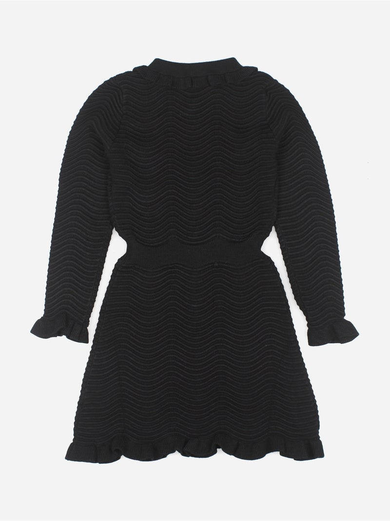 Vestido con cuello de camisa - Kids Star Negro - Kiabi