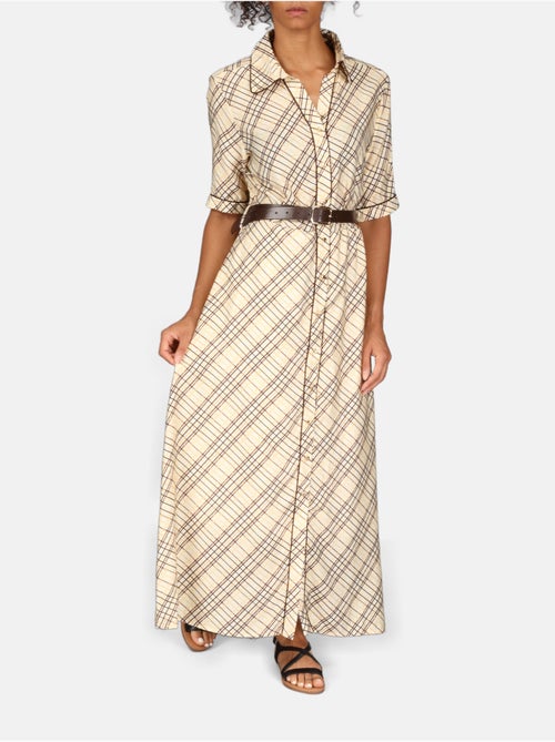 Vestido con cuello de camisa - Kiabi