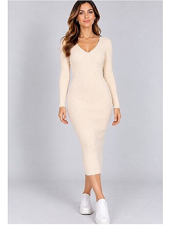 Vestido con cuello en v kebello