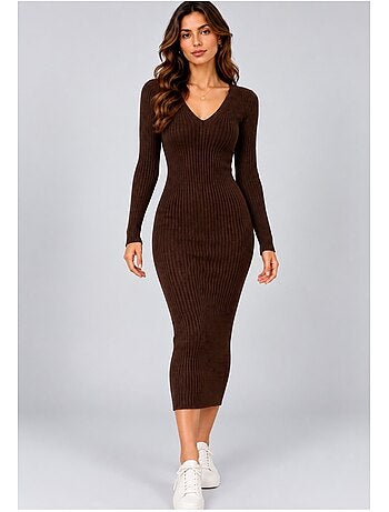 Vestido con cuello en v kebello