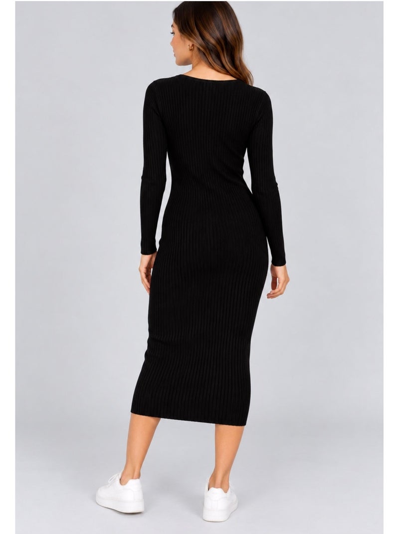 Vestido con cuello en v kebello Negro Negro - Kiabi