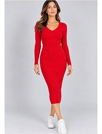 Vestido con cuello en v kebello