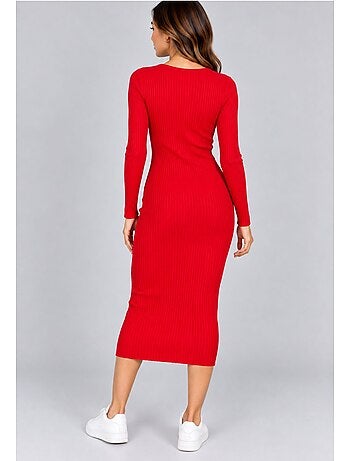 Vestido con cuello en v kebello
