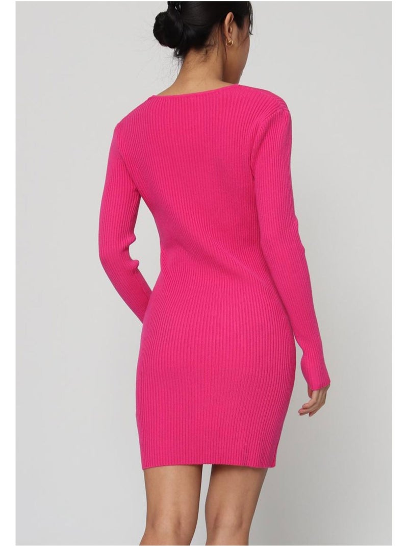 Vestido con cuello en v kebello Rosa fucsia - Kiabi