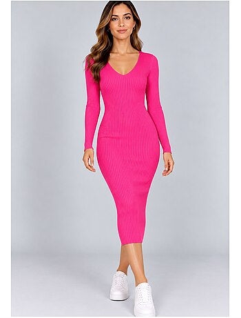 Vestido con cuello en v kebello