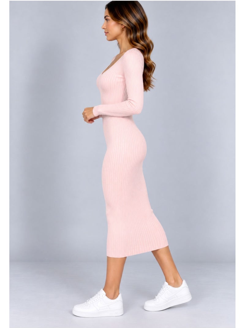 Vestido con cuello en v kebello Rosa - Kiabi