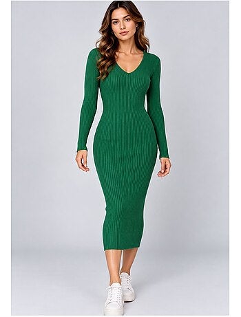 Vestido con cuello en v kebello