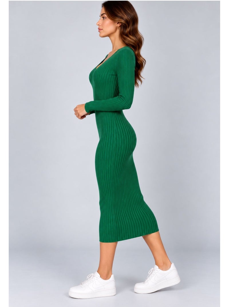 Vestido con cuello en v kebello Verde - Kiabi