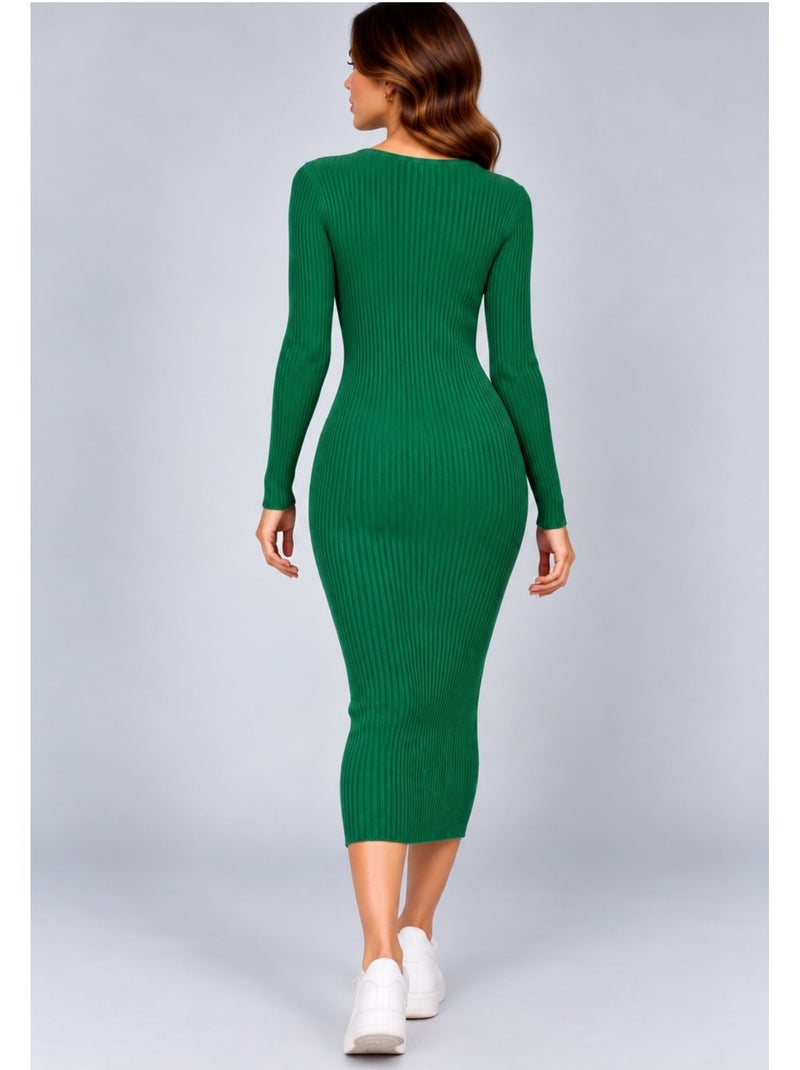 Vestido con cuello en v kebello Verde - Kiabi