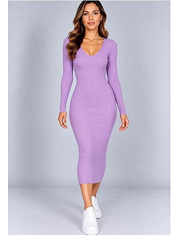 Vestido con cuello en v kebello