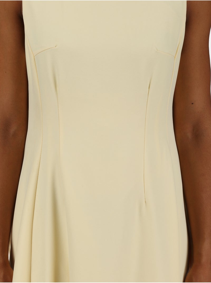 Vestido con cuello redondeado Amarillo - Kiabi