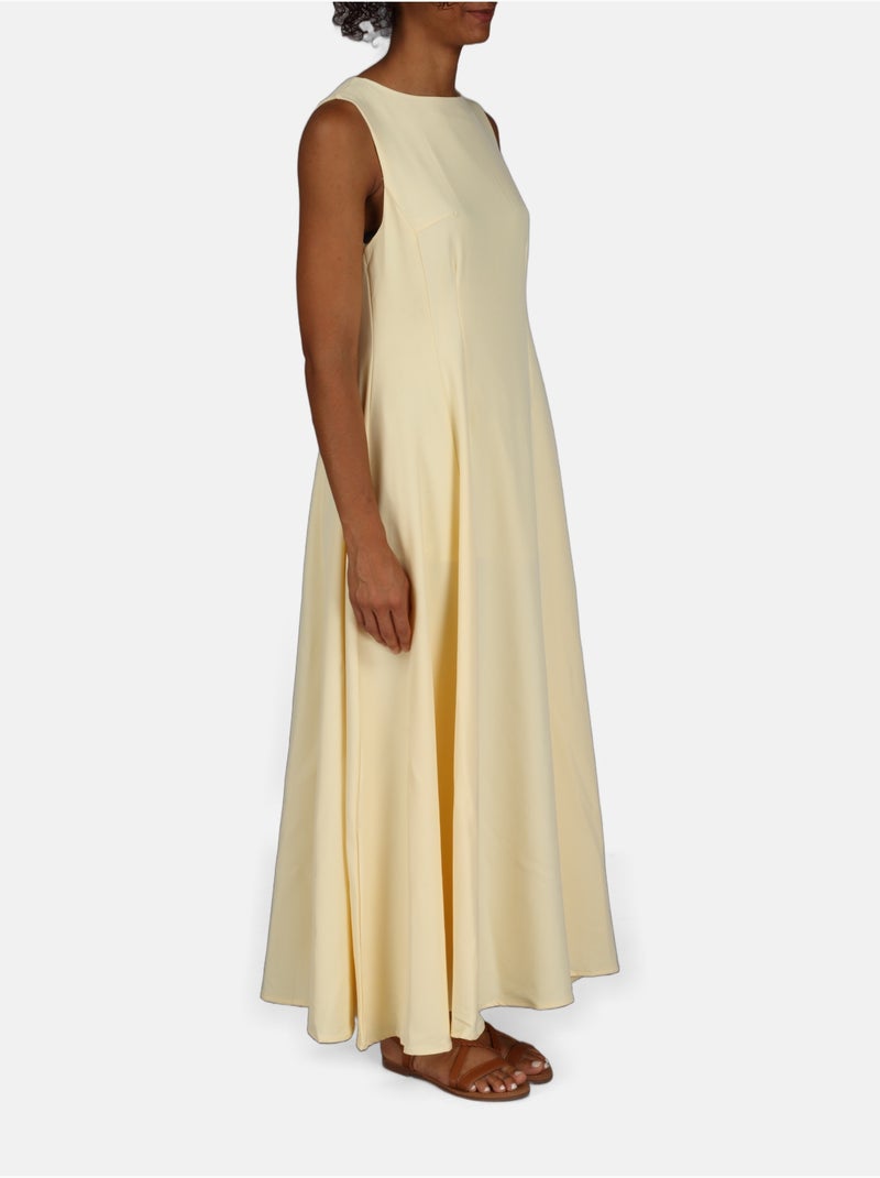 Vestido con cuello redondeado Amarillo - Kiabi