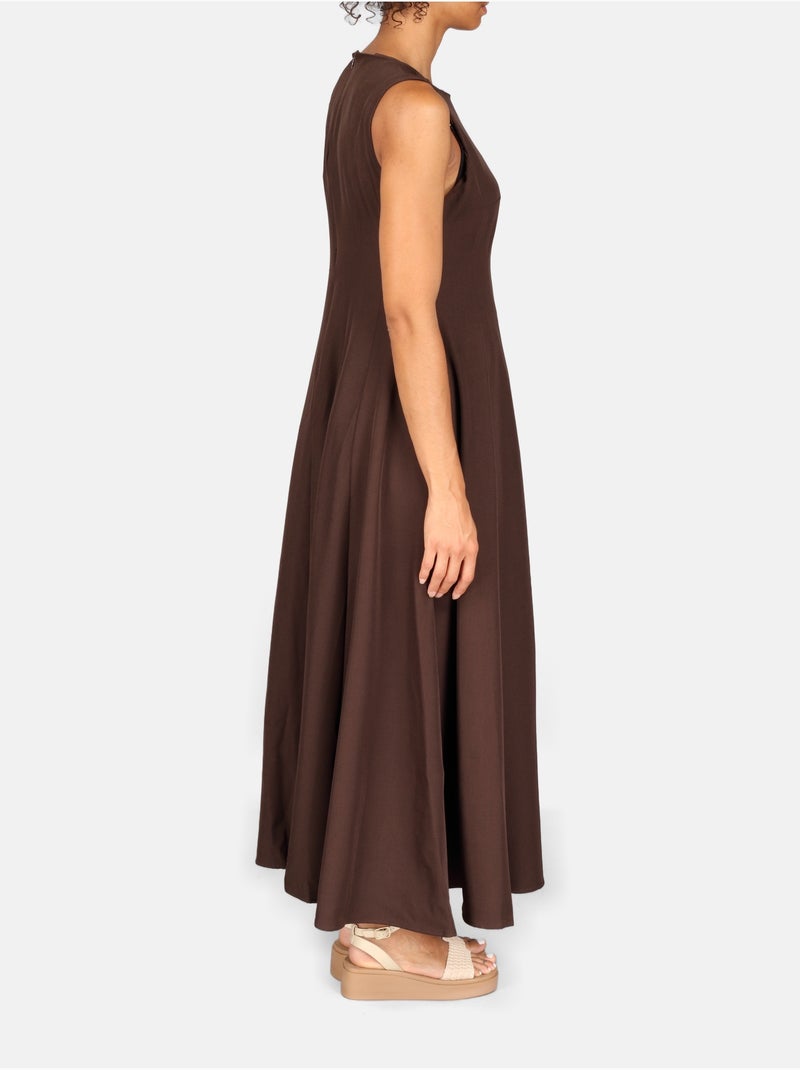 Vestido con cuello redondeado Marrón - Kiabi