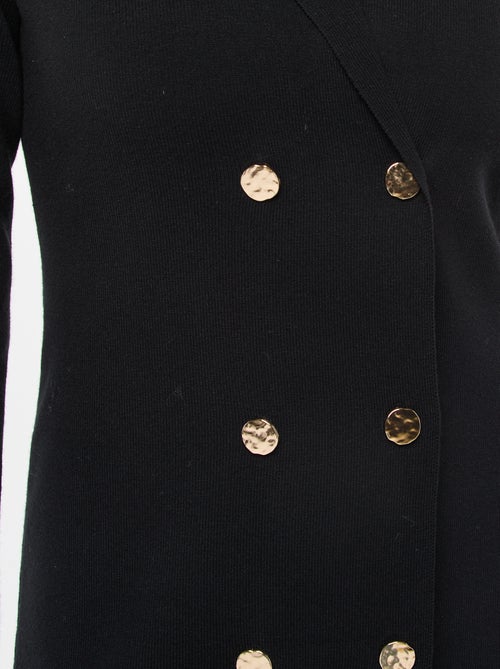 Vestido con doble botonadura liso - Kiabi