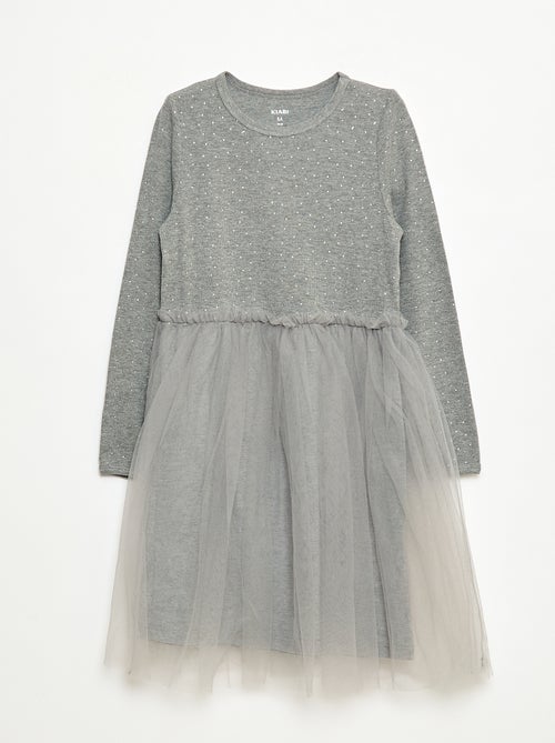 Vestido con efecto 2 en 1 con base de tul - Kiabi