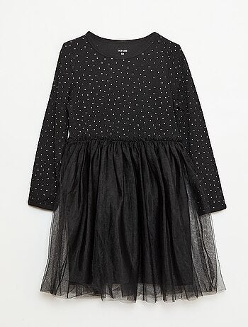 Vestido con efecto 2 en 1 con base de tul