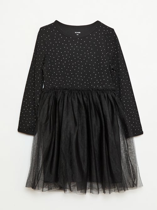 Vestido con efecto 2 en 1 con base de tul - Kiabi