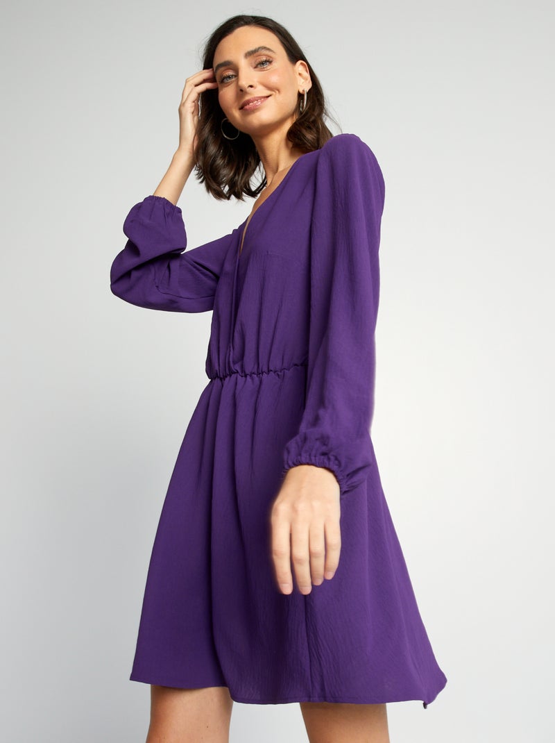 Vestido con escote cruzado PURPURA - Kiabi