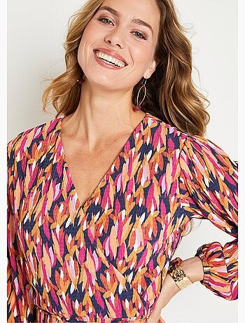 Vestido con estampado de follaje - Afibel