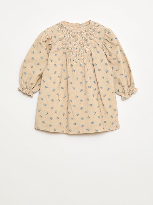 Vestido con estampado de terciopelo - Kiabi