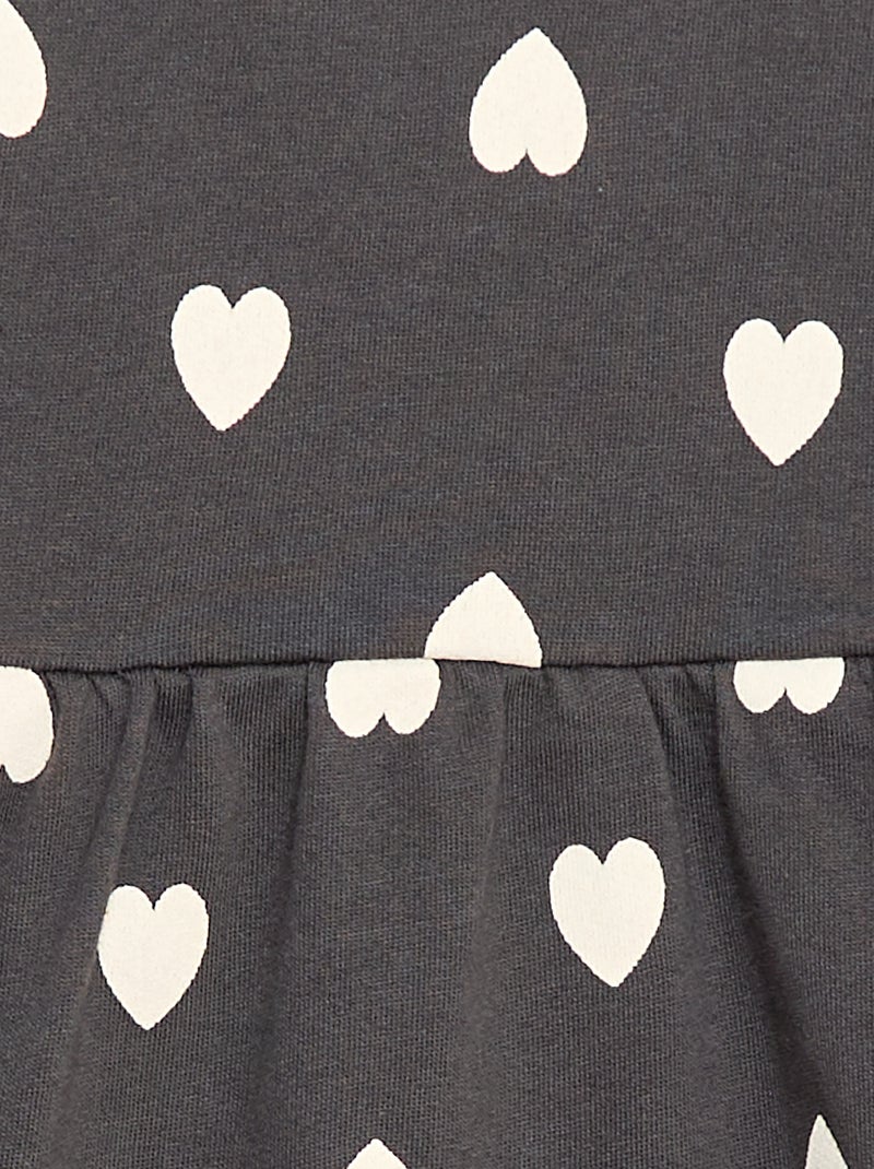 Vestido con estampado en felpa sin forro Gris - Kiabi