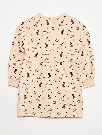 Vestido con estampado en felpa sin forro