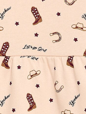 Vestido con estampado en felpa sin forro