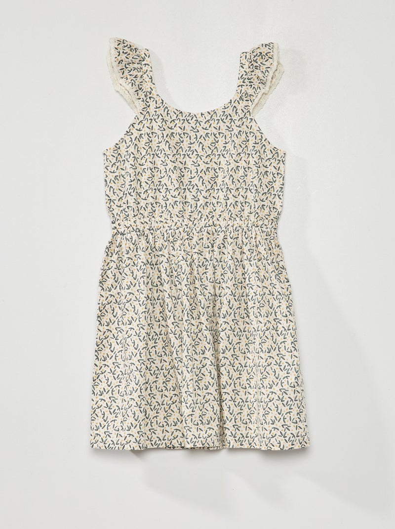 Vestido con estampado 'flores' BLANCO - Kiabi